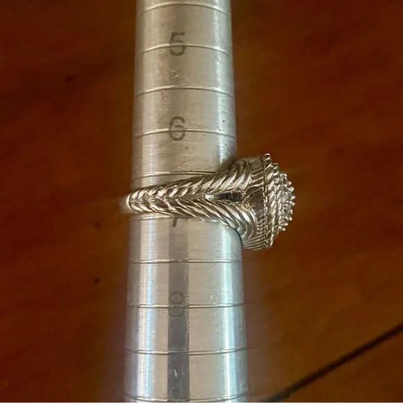 Judith Ripka Sterling Silver Heart Diamonique Pave Ring Size 7 - Picture 7 of 10